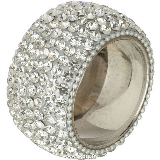 J Line Boite De 6 Anneaux De Service Diamant Aluminium Argent L5xB5xH5 cm Jline 29060 by Jolipa 29060