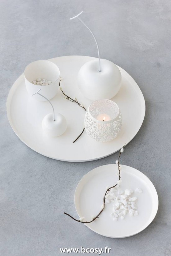 Jolipa Jline Photophore Perfore Metal Laque Blanc