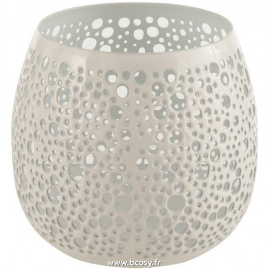 J Line Photophore Perfore Metal Laque Blanc 13 Jline 2951 by Jolipa 2951