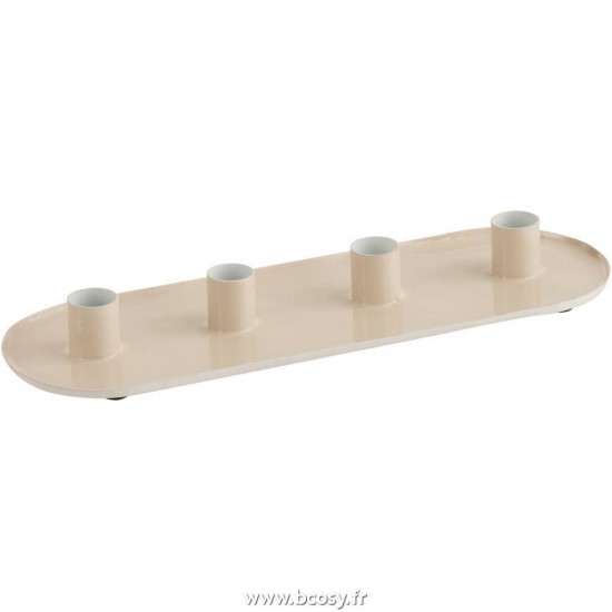 J Line Bougeoir 4 Parties Metal Laque Beige 33 Jline 2964 by Jolipa 2964