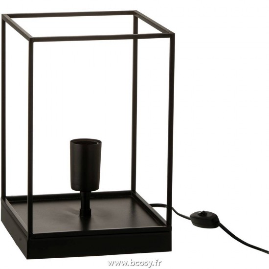 J Line Lampe 1 Ampoule Rectangulaire Cadre Metal Noir Small 31 Jline 2976 by Jolipa 2976