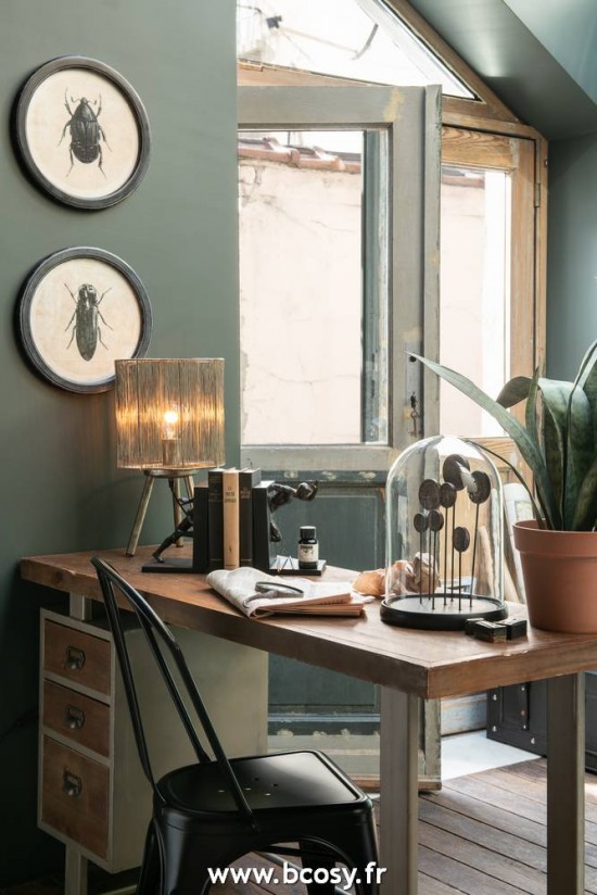 J-Line Éclairage Armatures Luminaires D'intérieur Pieds De Lampe Avec Abat Jour Lampes De Table Lampe De Table Metal Antique Marron Small