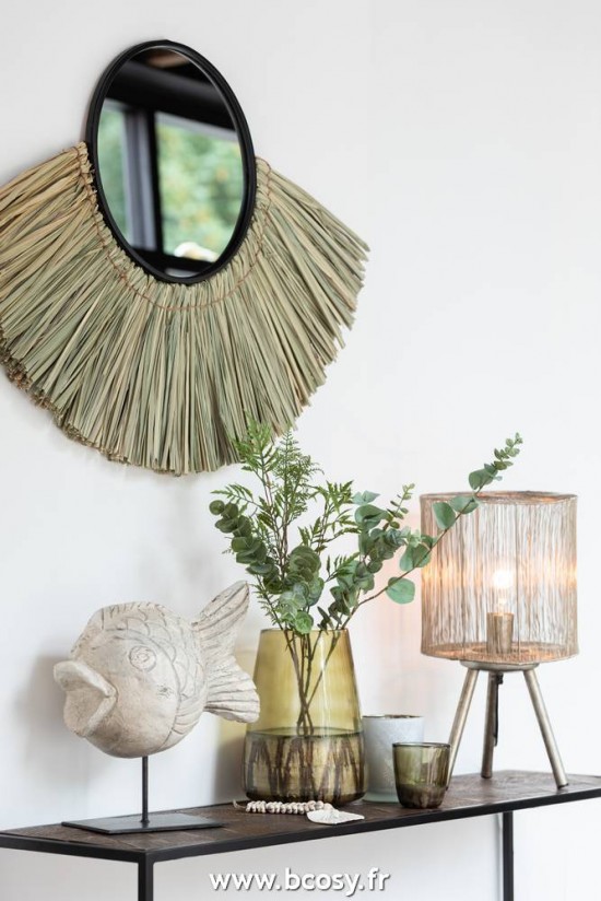 Jolipa Jline Lampe De Table Metal Antique Marron Small