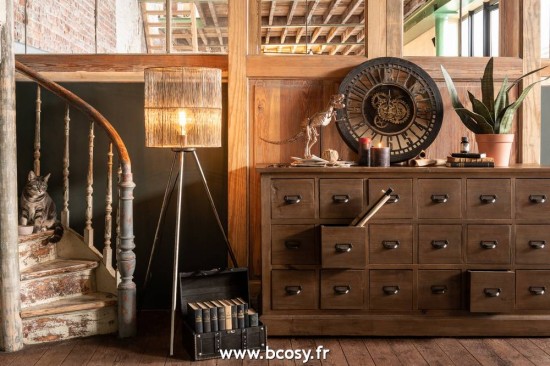 Jolipa Jline Lampe Metal Antique Marron Large