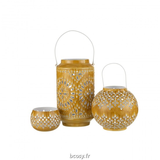 Jolipa Lanterne Haute Perfore Fer Ochre.