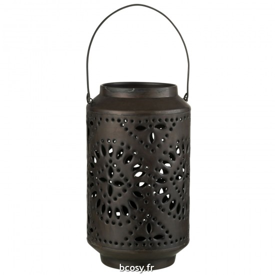 J Line Lanterne Haute Perfore Fer Noir Mat L18xB18xH45 cm JLine 30147 by Jolipa 30147.