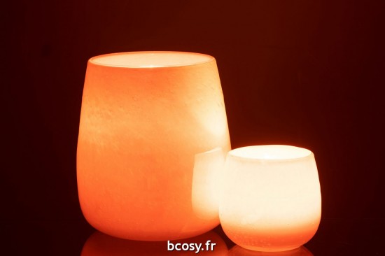 J-Line J Line vases Vase Juliette Verre Orange Rose Large.