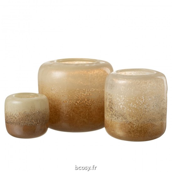 Jolipa Vase Opi Verre Marron Beige Large.