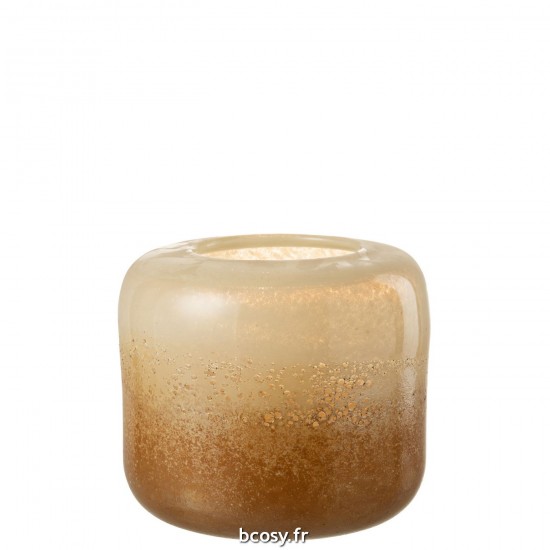 J Line Vase Opi Verre Marron Beige Large L25xB25xH24 cm JLine 30178 by Jolipa 30178.