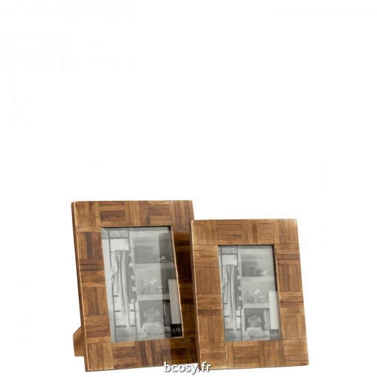 J-Line J Line Cadre photo simple Cadres photo simple Jolipa Cadre Photo Rectangle Cubes Resine Marron Large.