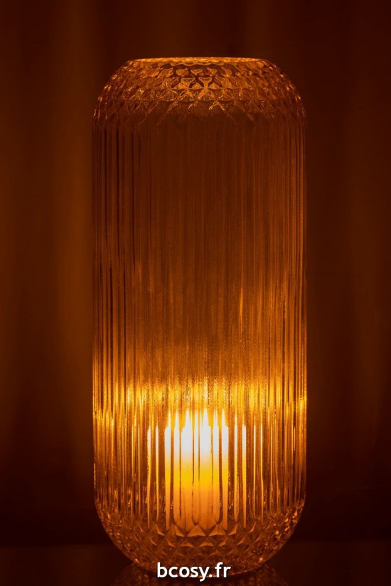 J-Line J Line vases Jolipa Vase Droit Taille Verre Jaune Large.