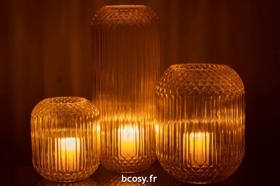 J-Line J Line vases Vase Droit Taille Verre Jaune Large.