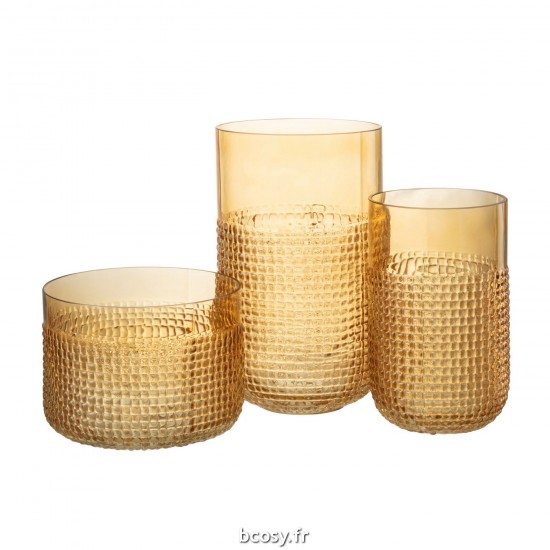 Jolipa Vase Motif Verre Orange Medium.