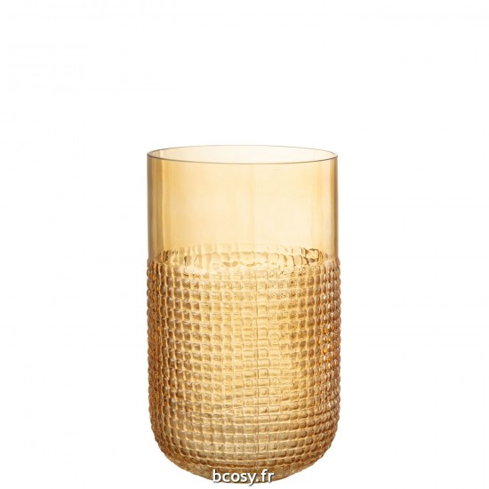 J Line Vase Motif Verre Orange Medium L15xB15xH26 cm JLine 30260 by Jolipa 30260.