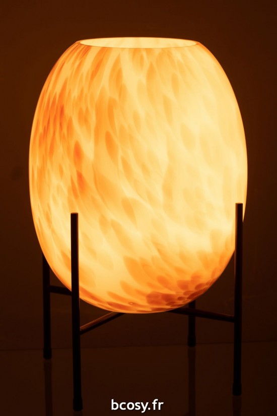 J-Line J Line Grands vases Grand vase Vases hauts Vase haut. Jolipa Vase Pied Taches Vere Blanc Ocre.