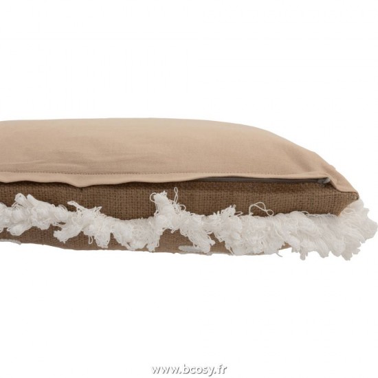 J-Line coussins Jolipa Jline Coussin Miroirs Coins Jute Naturel Blanc