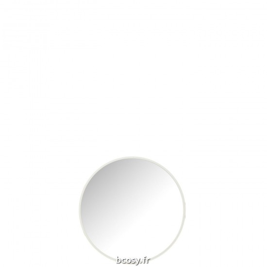 J Line Miroir Rond Verre Metal Blanc Small L40xB40xH3 cm JLine 30321 by Jolipa 30321.