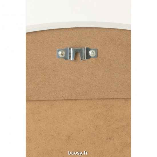 J-Line J Line Miroir mural Miroirs murals Jolipa Miroir Rond Verre Metal Blanc Large.