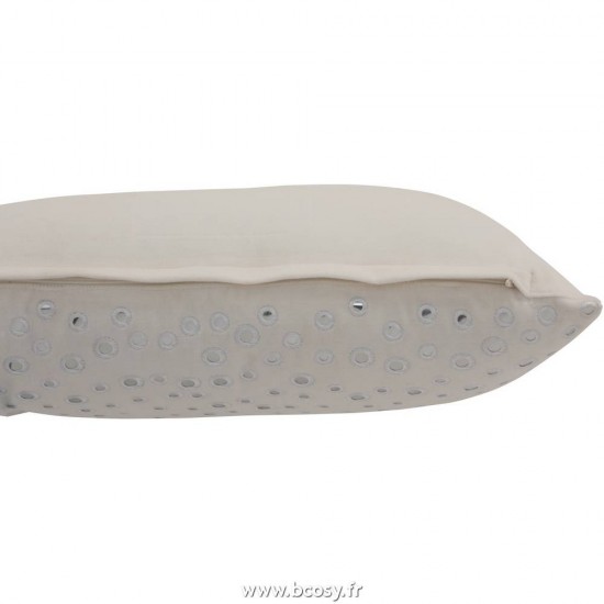 J-Line coussins Jolipa Jline Coussin Rectangulaire Miroirs Velours Blanc