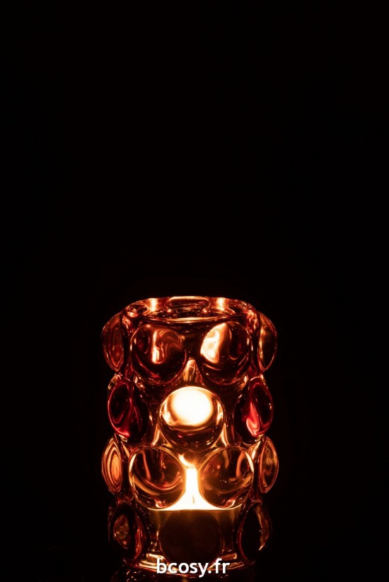 J-Line J Line photophores Jolipa Photophore Bollie Verre Rouge.