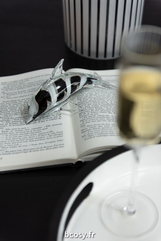 Jolipa Presse Pap Dauphin Verre Noir Blanc Large.