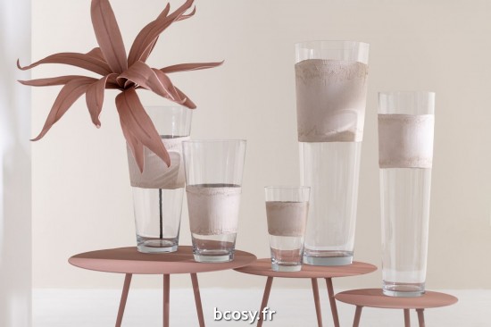 Jolipa Vase Delph Verre Transparent Beige Large.