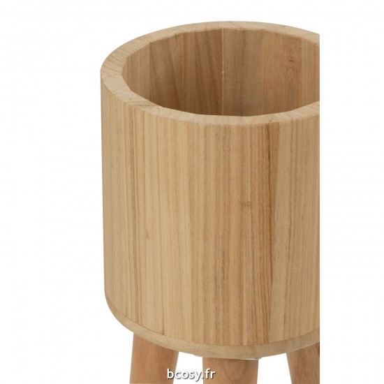 J-Line J Line cachepots de fleur Jolipa Set De Trois Cache Pot Classique Bois Naturel.