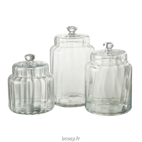 J-Line J Line pots a de provision Jolipa Jarre Elia Verre Transparent Large.