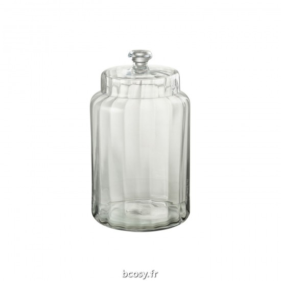 J Line Jarre Elia Verre Transparent Large L18xB18xH33 cm JLine 30669 by Jolipa 30669.