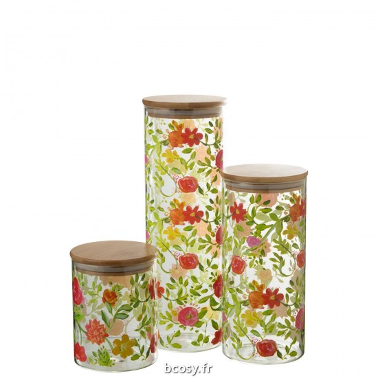 J-Line J Line pots a de provision Jolipa Jarre Floral Verre Mix Large.