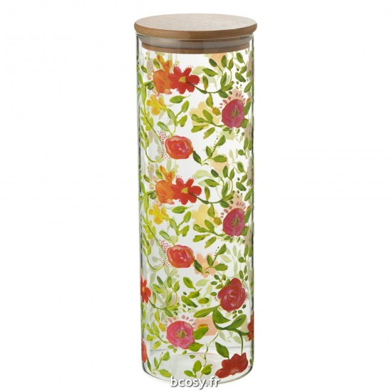 J Line Jarre Floral Verre Mix Large L10xB10xH31 cm JLine 30680 by Jolipa 30680.