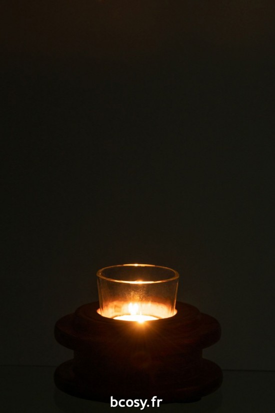 J-Line J Line photophores Jolipa Photophore Bobine Bois Marron.