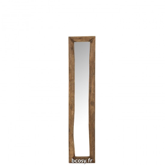 J Line Miroir Mural Slim Bois Marron S L120xB24xH5 cm JLine 30910 by Jolipa 30910.