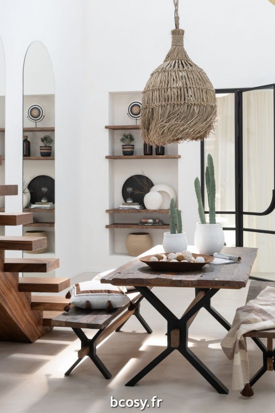 J-Line Tavolo Invecchiato Legno Marrone.