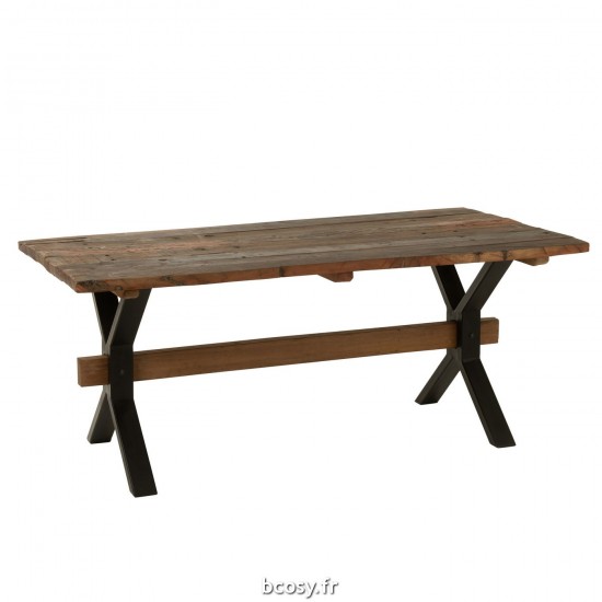 J Line Table Vielli Bois Marron L180xB89xH76 cm JLine 30914 by Jolipa 30914.