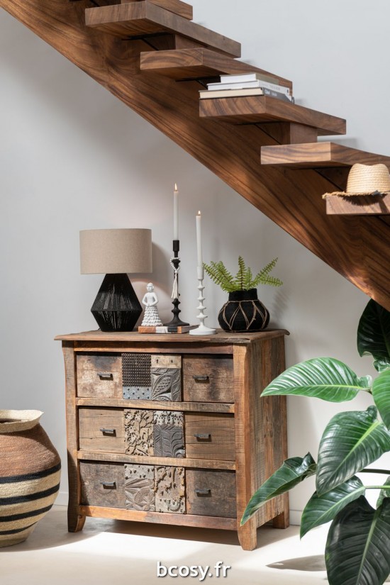 J Line Armoire Vielli Bois Marron L100xB50xH95 cm JLine 30915 by Jolipa 30915.