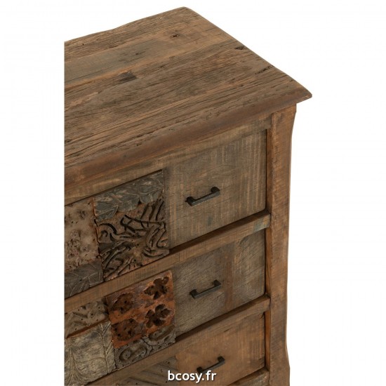 J-Line Armadio Invecchiato Legno Marrone.