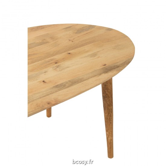 J-Line J Line tables a manger de repas Table Camille Bois Manguier Naturel.