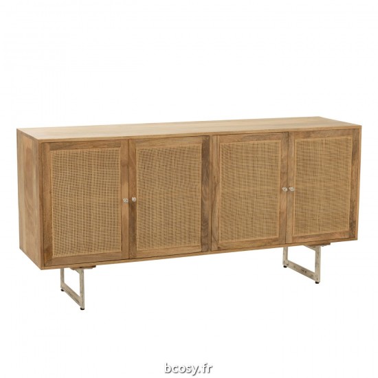 J Line Buffet Weaving Bois Naturel L170xB45xH80 cm JLine 30930 by Jolipa 30930.