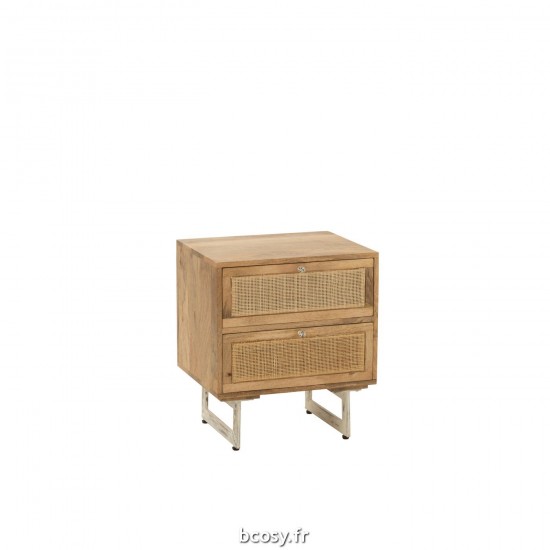 J Line Table De Chevet Weaving Bois Naturel L50xB40xH55 cm JLine 30932 by Jolipa 30932.