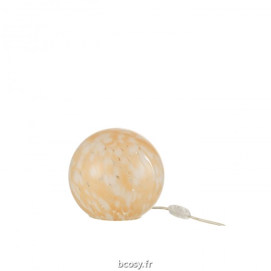 J Line Lampe Melissa Ronde Verre Beige Small L20xB20xH18 cm JLine 30944 by Jolipa 30944.