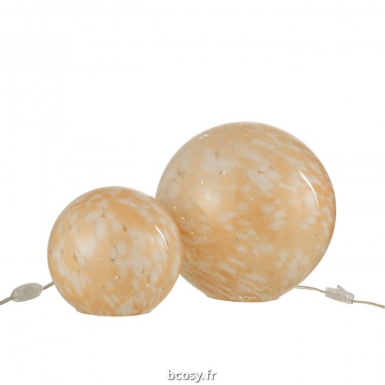Jolipa Lampe Melissa Ronde Verre Beige Large.