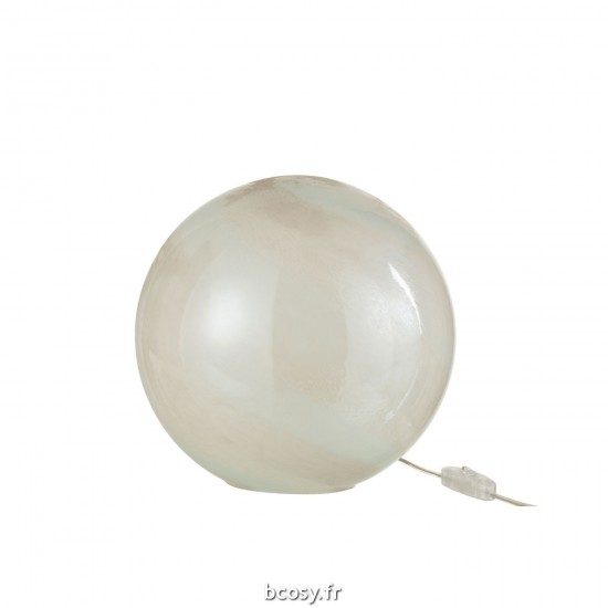 J Line Lampe Pearl Ronde Verre Blanc Large L29xB29xH28 cm JLine 30949 by Jolipa 30949.