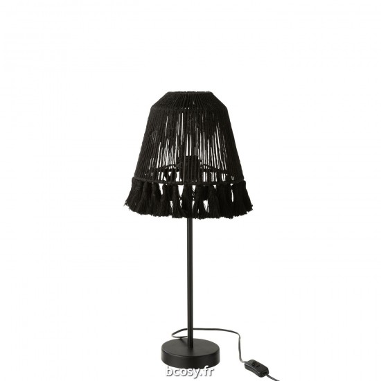 J Line Lampe Mila Jute Noir L22xB22xH60 cm JLine 30965 by Jolipa 30965.
