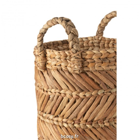 J-Line J Line paniers de rangement Jolipa Set 3 Panier Tresse Raffia Naturel.