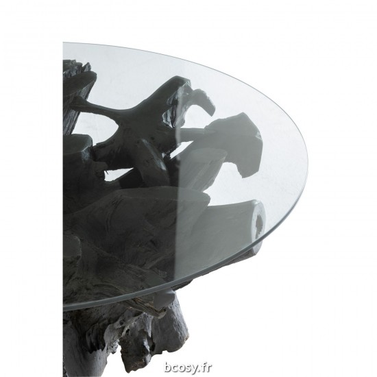 J-Line J Line tables de salon basse Jolipa Table Racines Bois Noir.