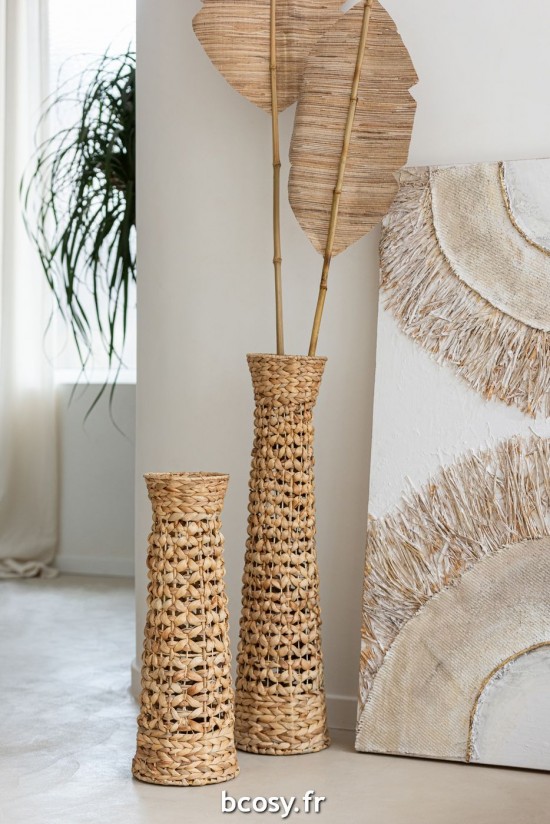 Jolipa Set De 3 Vases Jan Jonc Naturel.