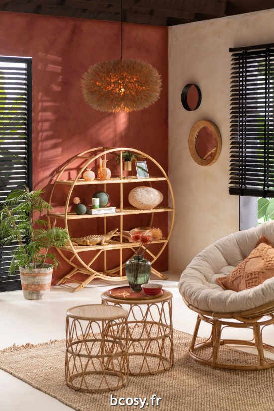 J-Line J Line chaises lounges Sofa Celine Coussin Rotin Naturel.