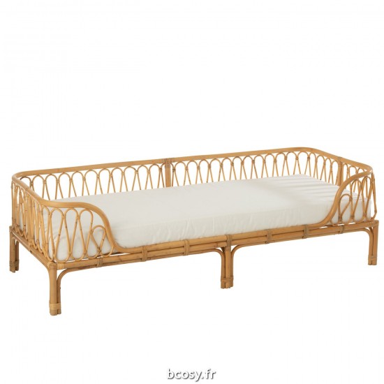 J Line Lit Pierre Rotin Naturel L186xB77xH55 cm JLine 31058 by Jolipa 31058.