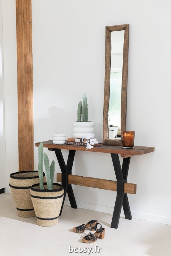 Jolipa Set 2 Paniers Ronds Lignes Marie Herbes Marines Naturel.